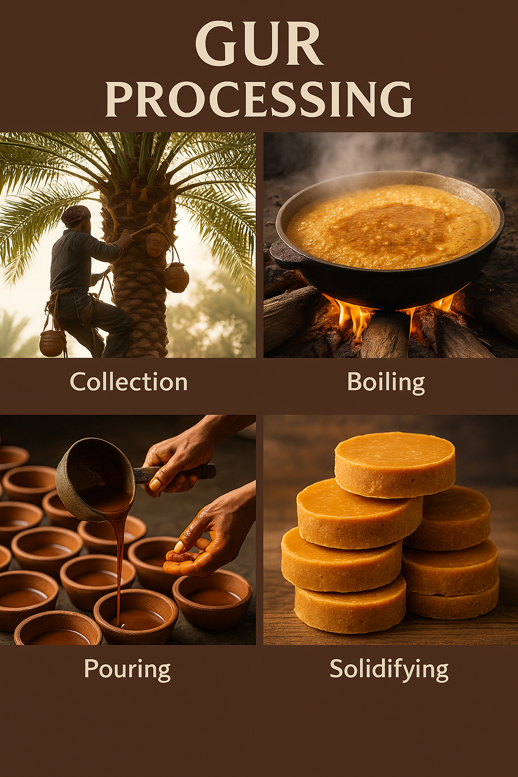 Pure Date Palm Jaggery (Khajur Gur) 1 Kg – 100% Natural & Chemical Free